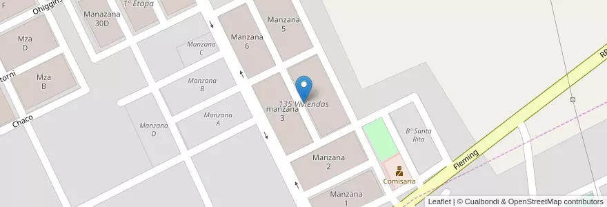 Mapa de ubicacion de 135 Viviendas en Argentinië, Salta, General Güemes, Municipio De Campo Santo.