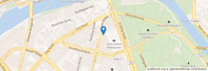 Mapa de ubicacion de Art Centre Car Park en 오스트레일리아, Victoria, City Of Melbourne.
