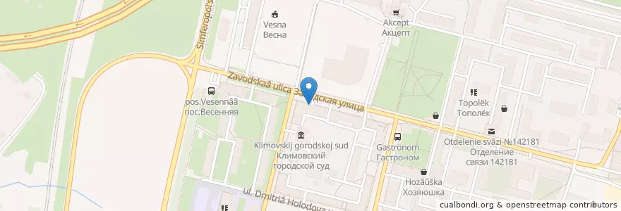 Mapa de ubicacion de Участковый пункт полиции № 15 en ロシア, 中央連邦管区, モスクワ州, Городской Округ Подольск.