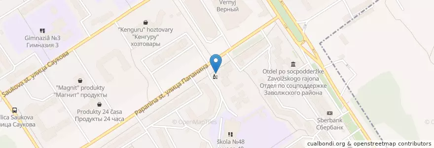 Mapa de ubicacion de Почтовое отделение №65 en Rusland, Centraal Federaal District, Oblast Jaroslavl, Ярославский Район, Городской Округ Ярославль.