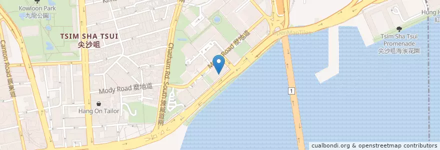 Mapa de ubicacion de Bulldog's Bar and Grill en 中国, 广东省, 香港 Hong Kong, 九龍 Kowloon, 新界 New Territories, 油尖旺區 Yau Tsim Mong District.