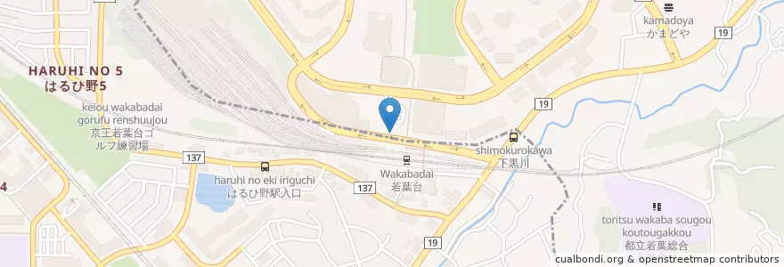 Mapa de ubicacion de 稲城若葉台郵便局 en 日本, 神奈川縣, 川崎市.