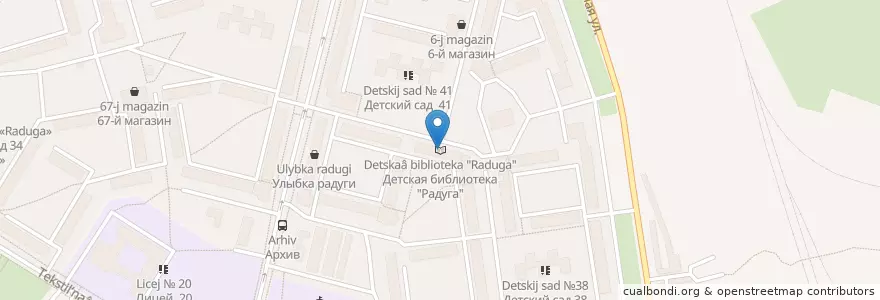Mapa de ubicacion de Детская библиотека "Радуга" en Russland, Föderationskreis Nordwest, Oblast Pskow, Псковский Район, Городской Округ Псков.
