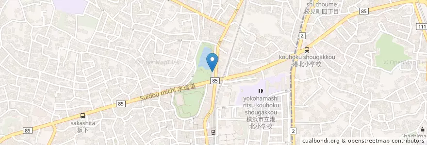 Mapa de ubicacion de 横浜妙蓮寺郵便局 en 일본, 가나가와현, 요코하마시, 港北区.