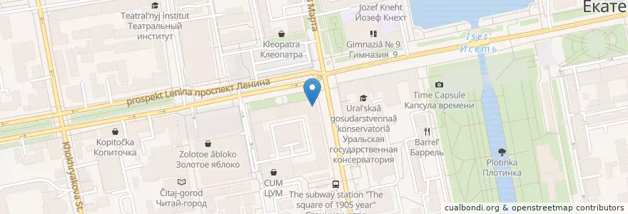 Mapa de ubicacion de Бистро en Rusland, Уральский Федеральный Округ, Свердловская Область, Городской Округ Екатеринбург.