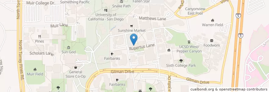 Mapa de ubicacion de Croutons en United States, California, San Diego County, San Diego.