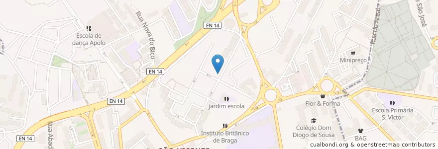 Mapa de ubicacion de Ouro Negro en Portekiz, Norte, Braga, Cávado, Braga, São Vicente.