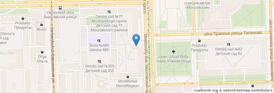 Mapa de ubicacion de Евразия en Rusland, Северо-Западный Федеральный Округ, Oblast Leningrad, Sint-Petersburg, Московский Район, Округ Пулковский Меридиан.