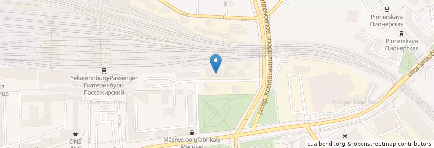 Mapa de ubicacion de Екатеринбургский Магистральный сортировочный центр en Russia, Ural Federal District, Sverdlovsk Oblast, Yekaterinburg Municipality.