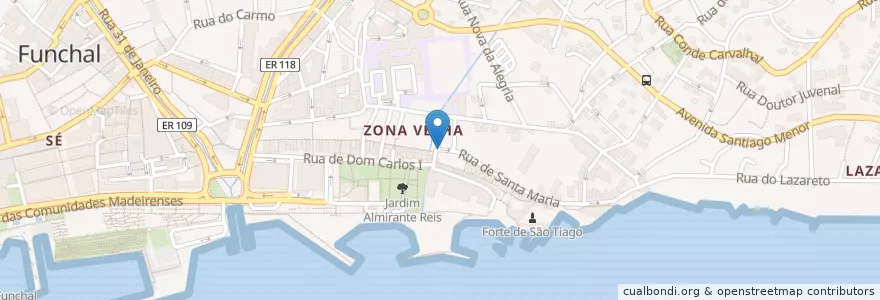 Mapa de ubicacion de Casa de fados en پرتغال, Funchal (Santa Maria Maior).