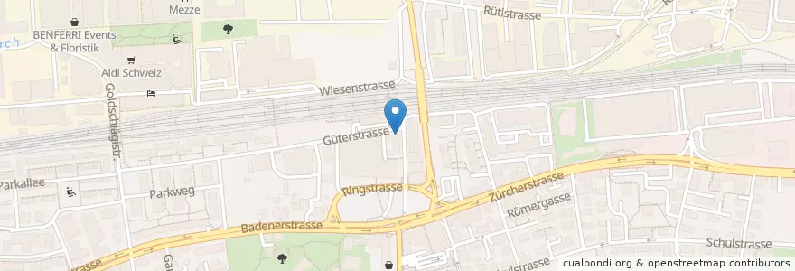 Mapa de ubicacion de Pizzeria Corona en 스위스, 취리히, Bezirk Dietikon, Schlieren.