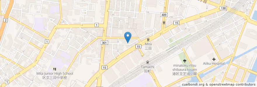 Mapa de ubicacion de 카쯔야 en 일본, 도쿄도, 미나토.