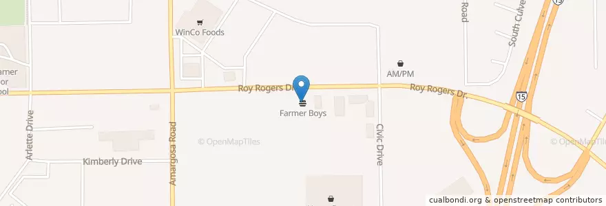 Mapa de ubicacion de Farmer Boys en Estados Unidos De América, California, San Bernardino County, Victorville.