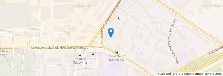 Mapa de ubicacion de Комбинат питания Космос en Russia, Central Federal District, Moscow, Western Administrative Okrug, Filyovsky Park District.