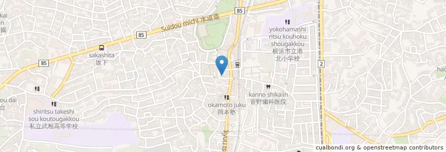 Mapa de ubicacion de そば香 en 日本, 神奈川県, 横浜市.