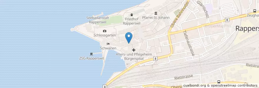Mapa de ubicacion de Corso en Svizzera, San Gallo, Wahlkreis See-Gaster, Rapperswil-Jona.