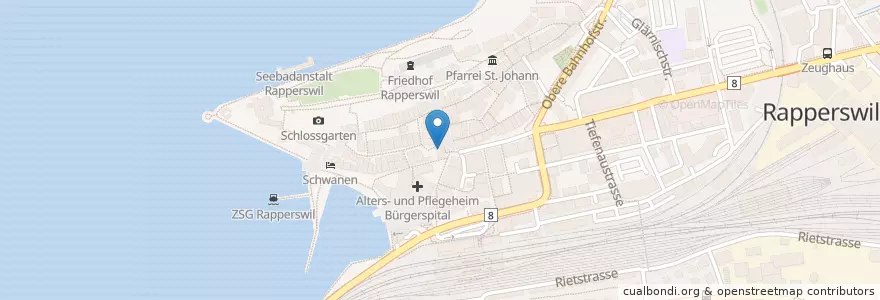 Mapa de ubicacion de Rathaus en Suisse, Saint-Gall, Wahlkreis See-Gaster, Rapperswil-Jona.