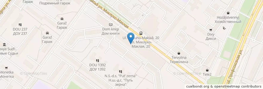 Mapa de ubicacion de Почемучка en Rusland, Centraal Federaal District, Moskou, Юго-Западный Административный Округ, Район Коньково.