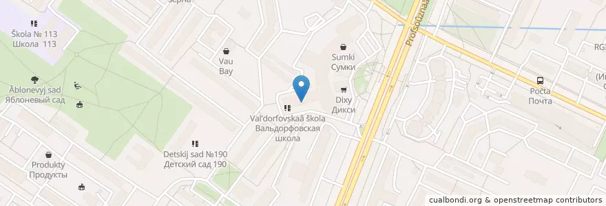 Mapa de ubicacion de Медолимп en روسيا, Центральный Федеральный Округ, Москва, Юго-Западный Административный Округ, Район Коньково.