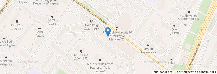 Mapa de ubicacion de Пиццерия en Rusland, Centraal Federaal District, Moskou, Юго-Западный Административный Округ, Район Коньково.