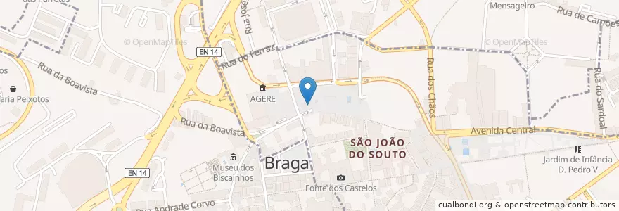 Mapa de ubicacion de Wall Street en البرتغال, المنطقة الشمالية (البرتغال), براغا, كافادو, براغا.