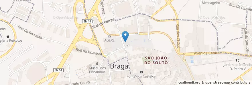 Mapa de ubicacion de Mostarda & Chocolate en البرتغال, المنطقة الشمالية (البرتغال), براغا, كافادو, براغا.