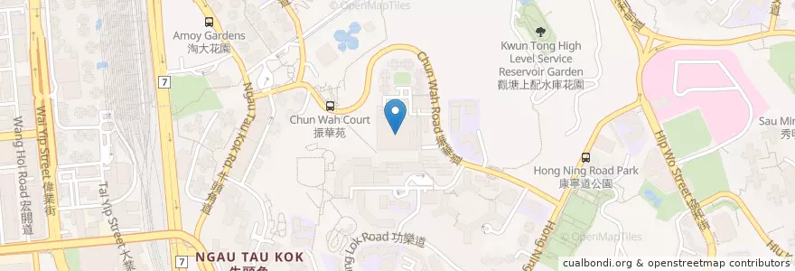 Mapa de ubicacion de 樂華北邨停車場 en 中国, 广东省, 香港, 九龍, 新界, 觀塘區.