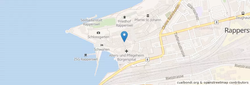 Mapa de ubicacion de Bären en Schweiz/Suisse/Svizzera/Svizra, Sankt Gallen, Wahlkreis See-Gaster, Rapperswil-Jona.