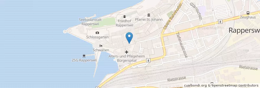 Mapa de ubicacion de R1-Bar en İsviçre, Sankt Gallen, Wahlkreis See-Gaster, Rapperswil-Jona.