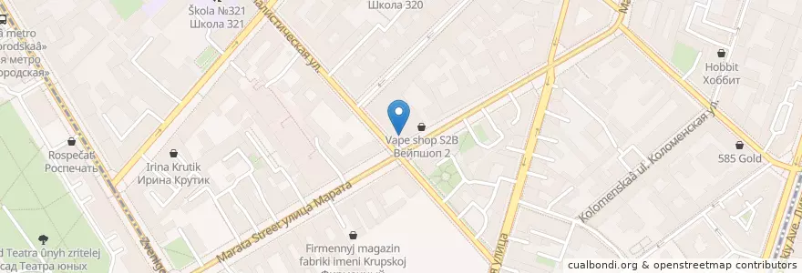 Mapa de ubicacion de Сбербанк en Rusland, Северо-Западный Федеральный Округ, Oblast Leningrad, Sint-Petersburg, Центральный Район, Владимирский Округ.