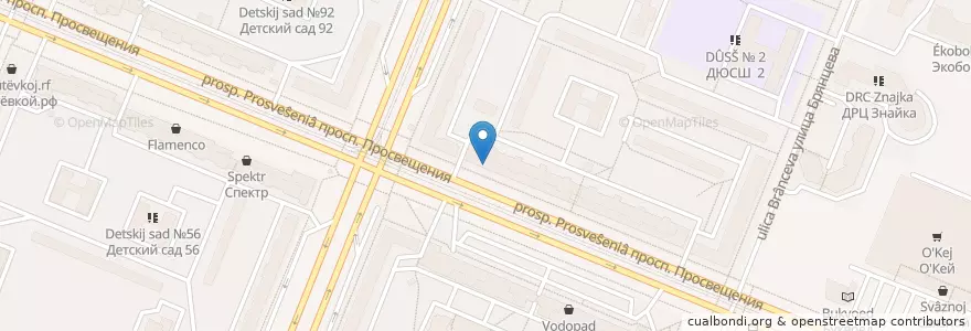 Mapa de ubicacion de Sberbank en Russia, Northwestern Federal District, Leningrad Oblast, Saint Petersburg, Калининский Район, Округ Прометей.