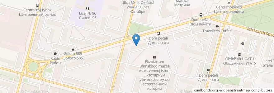 Mapa de ubicacion de Тимер банк en روسيا, Приволжский Федеральный Округ, باشقورستان, Городской Округ Уфа.