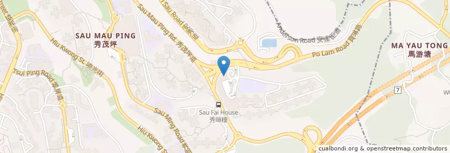 Mapa de ubicacion de 寶達商場停車場A Po Tat Shopping Centre Car Park A en 중국, 광둥성, 홍콩, 신제, 觀塘區 Kwun Tong District.