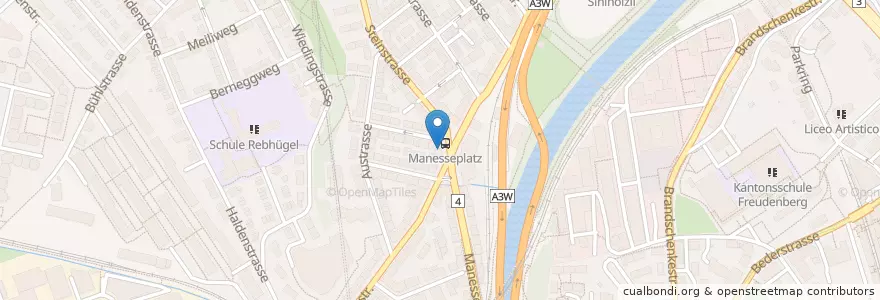 Mapa de ubicacion de TopPharm Manesse Apotheke en Zwitserland, Zürich, Bezirk Zürich, Zürich.
