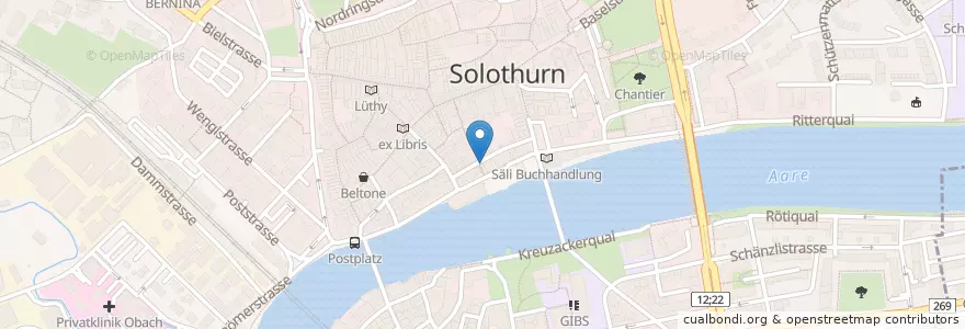 Mapa de ubicacion de Pittaria en Zwitserland, Solothurn, Amtei Solothurn-Lebern, Bezirk Solothurn, Bezirk Wasseramt, Solothurn.