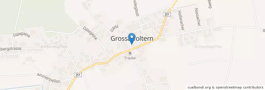 Mapa de ubicacion de Poststelle 3257 Grossaffoltern en Schweiz/Suisse/Svizzera/Svizra, Bern/Berne, Verwaltungsregion Seeland, Verwaltungskreis Seeland, Grossaffoltern.