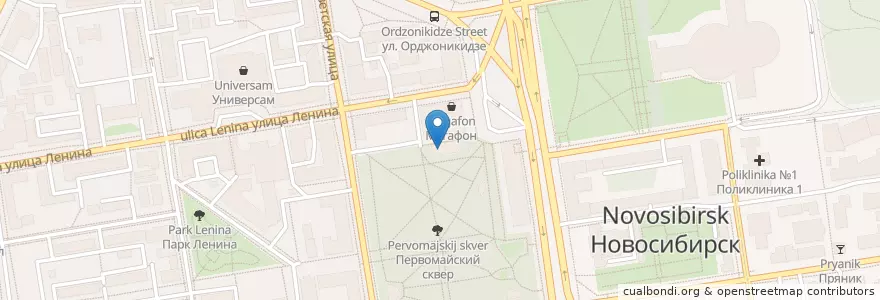 Mapa de ubicacion de Парк-кафе en روسیه, Сибирский Федеральный Округ, استان نووسیبیرسک, Городской Округ Новосибирск.