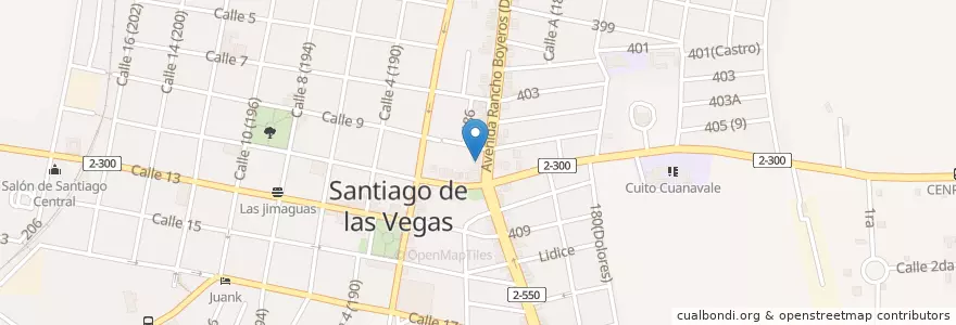 Mapa de ubicacion de PNR Santiago de ls Vegas en 쿠바, La Habana, Boyeros.