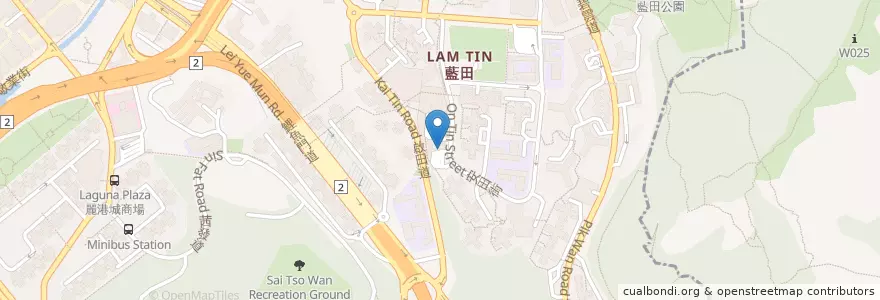 Mapa de ubicacion de 安田街停車場 On Tin Street Car park en Chine, Guangdong, Hong Kong, Kowloon, Nouveaux Territoires, 觀塘區 Kwun Tong District.