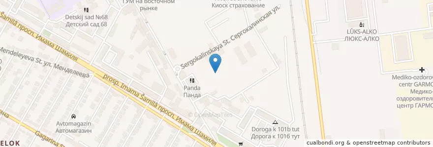 Mapa de ubicacion de Ковровый рынок en روسيا, منطقة شمال القوقاز الفيدرالية, Дагестан, Городской Округ Махачкала.