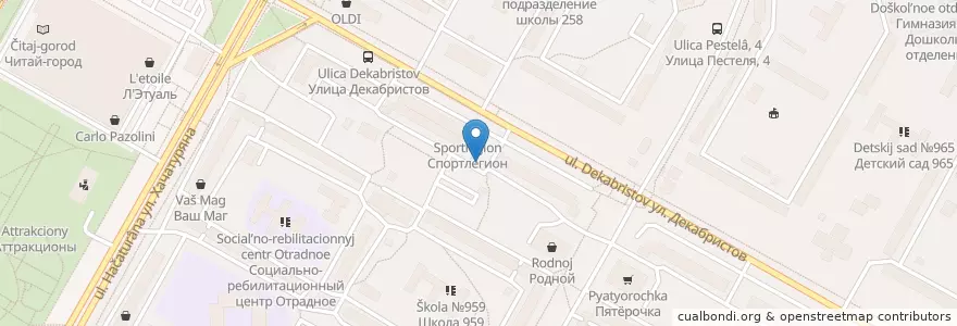 Mapa de ubicacion de Адис en Russie, District Fédéral Central, Moscou, Северо-Восточный Административный Округ, Район Отрадное.