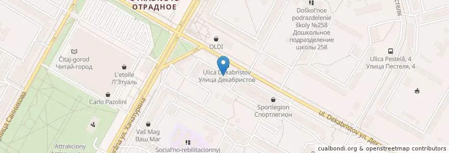 Mapa de ubicacion de Хинкальная en Russie, District Fédéral Central, Moscou, Северо-Восточный Административный Округ, Район Отрадное.