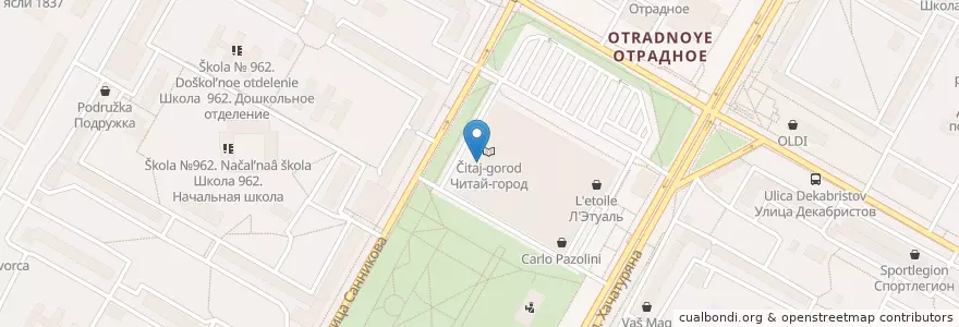 Mapa de ubicacion de Миш мэш en 러시아, Центральный Федеральный Округ, Москва, Северо-Восточный Административный Округ, Район Отрадное.