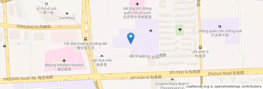 Mapa de ubicacion de 北大附中 en China, Peking, Hebei, 海淀区.