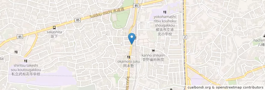 Mapa de ubicacion de キッチンオリジン en اليابان, كاناغاوا, 横浜市.