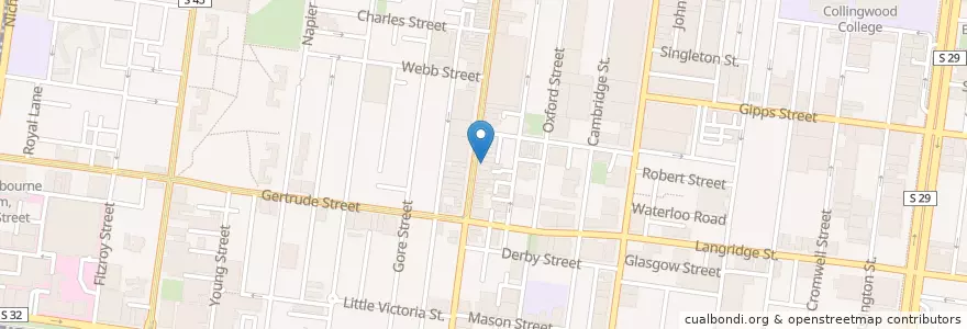 Mapa de ubicacion de The Meatball & Wine Bar en Australie, Victoria, City Of Yarra.