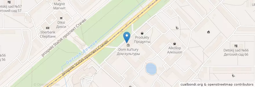 Mapa de ubicacion de Дом культуры en Russia, Northwestern Federal District, Leningrad Oblast, Saint Petersburg, Кировский Район.