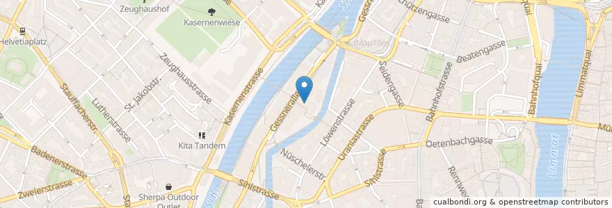 Mapa de ubicacion de Restaurant Reithalle en Schweiz/Suisse/Svizzera/Svizra, Zürich, Bezirk Zürich, Zürich.