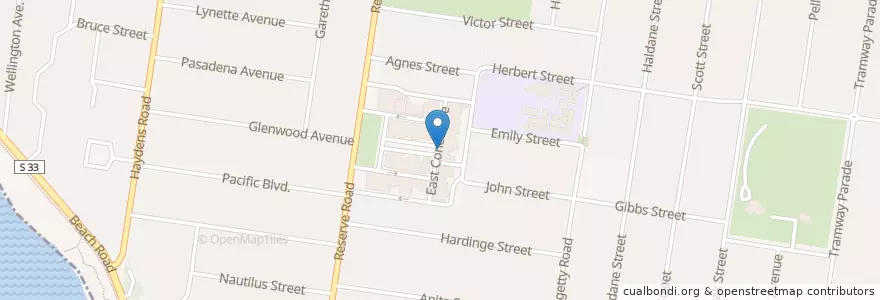 Mapa de ubicacion de Bendigo Bank en Austrália, Victoria, City Of Bayside.