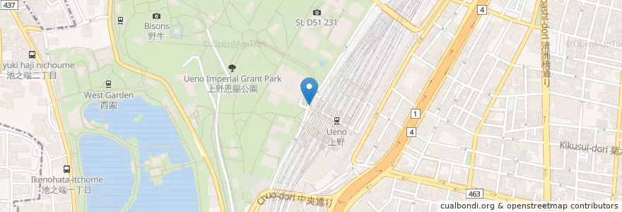 Mapa de ubicacion de ぶんか亭 en Giappone, Tokyo, 台東区.